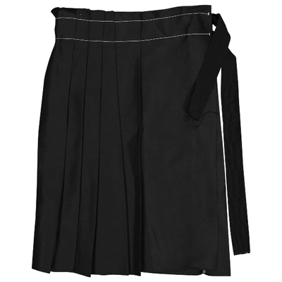 Pre-owned Aquilano Rimondi Wool Mid-length Skirt In Black