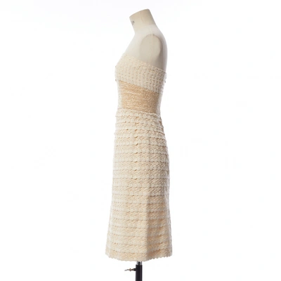 Pre-owned Luisa Beccaria Mid-length Dress In Ecru