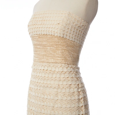 Pre-owned Luisa Beccaria Mid-length Dress In Ecru