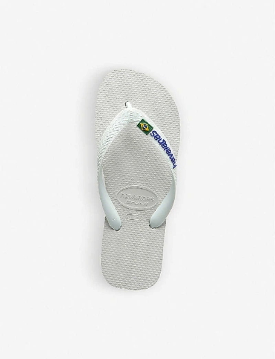 Shop Havaianas Women's White Brazil Logo Rubber Flip-flops