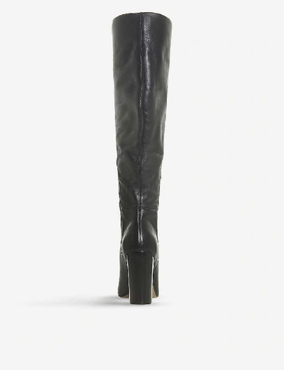 Shop Dune Simonne Leather Knee-high Boots In Black-leather