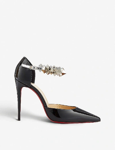 Shop Christian Louboutin Planet Chic 100 Patent/spec In Black/silver