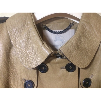 Pre-owned Burberry Leather Coat In Camel