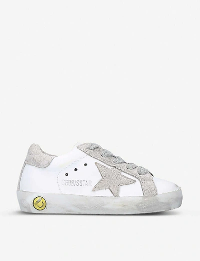 Shop Golden Goose Superstar A1 Distressed Leather Trainers 6 Months - 6 Years