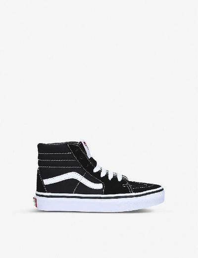 Shop Vans Boys Blk/white Kids Sk8-hi Leather-canvas High-top Trainers 4-8 Years