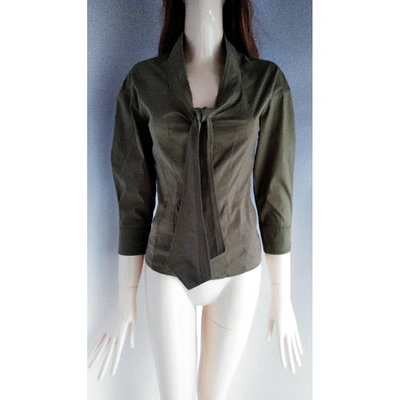 Pre-owned Saint Laurent Khaki Cotton Top