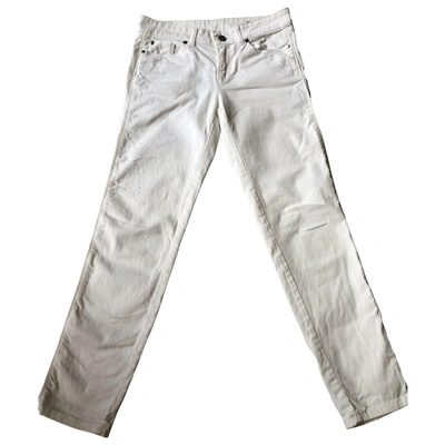 Pre-owned Alexander Mcqueen Straight Jeans In White