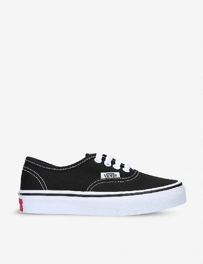 Shop Vans Authentic Cotton-canvas Skate Trainers 5-8 Years In Blk/white