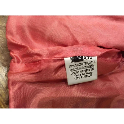 Pre-owned Mangano Pink Mongolian Lamb Coat