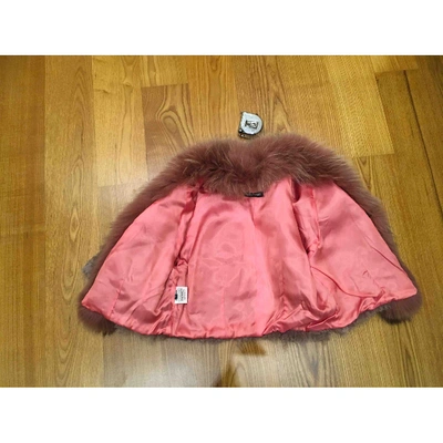 Pre-owned Mangano Pink Mongolian Lamb Coat