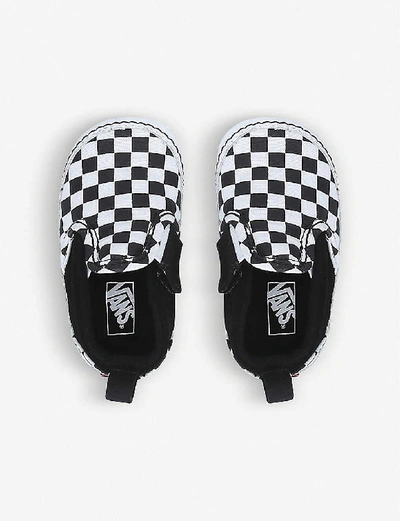 Vans Boys Selfridges Says Kids Chequer Slip-on Suede-canvas Shoes 0-1 Years  Visible In Black/true White | ModeSens