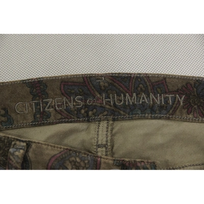 Pre-owned Citizens Of Humanity Khaki Velvet Trousers