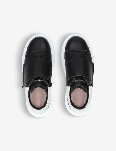 Shop Alexander Mcqueen Boys Blk/white Kids Runway Leather Trainers 3-8 Years