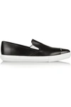 MIU MIU Metal-Trimmed Leather Slip-On Sneakers