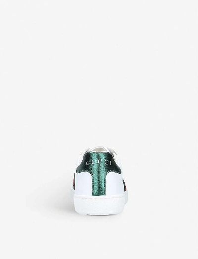 Shop Gucci Boys White Kids New Ace Leather Trainers 4-8 Years