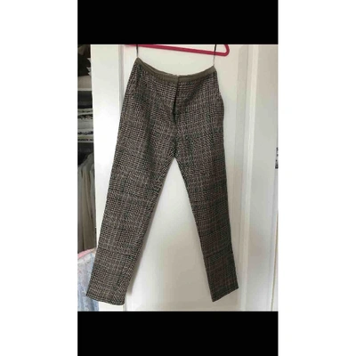 Pre-owned Chloé Wool Slim Trousers In Multicolour