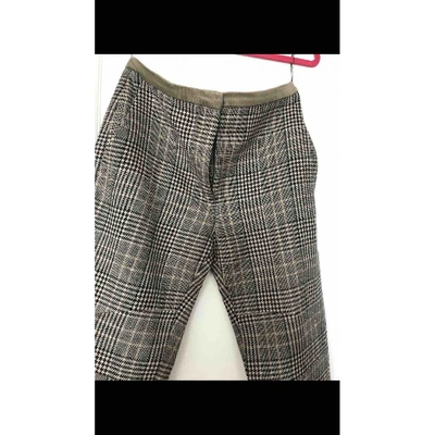 Pre-owned Chloé Wool Slim Pants In Multicolour