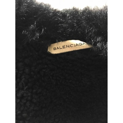 Pre-owned Balenciaga Black Shearling Leather Jacket