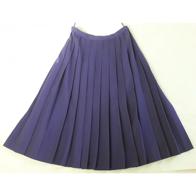 Pre-owned Valentino Wool Mid-length Skirt In Purple