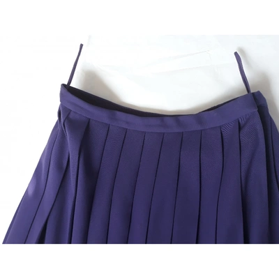 Pre-owned Valentino Wool Mid-length Skirt In Purple