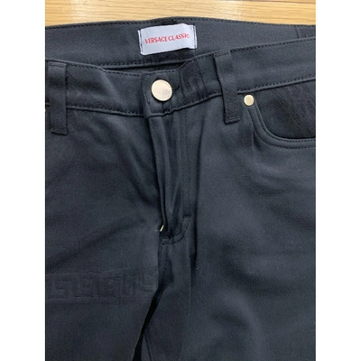 Pre-owned Versace Black Cotton - Elasthane Jeans