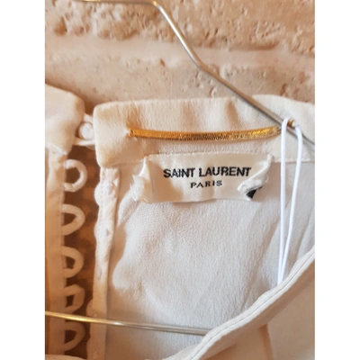 Pre-owned Saint Laurent Silk Blouse In Ecru