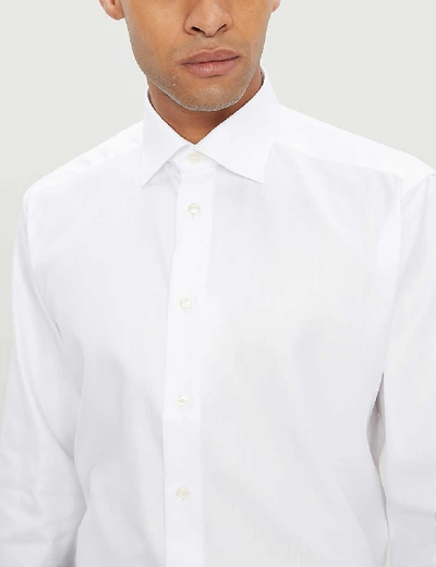 Shop Eton Mens White Slim-fit Cotton Shirt 15
