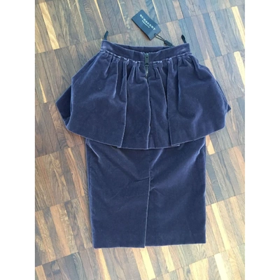 Pre-owned Burberry Velvet Mid-length Skirt In Purple