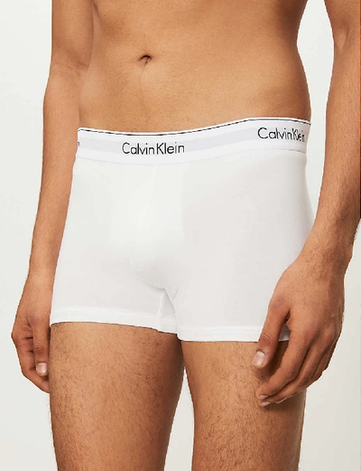 Shop Calvin Klein Pack Of Two Modern Essentials Modern-fit Stretch-cotton Briefs In White