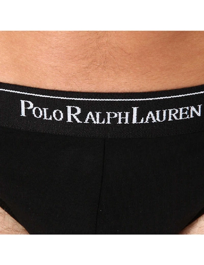 Shop Polo Ralph Lauren Mens Black Pack Of Three Logo Slim-fit Stretch-cotton Briefs Xxl