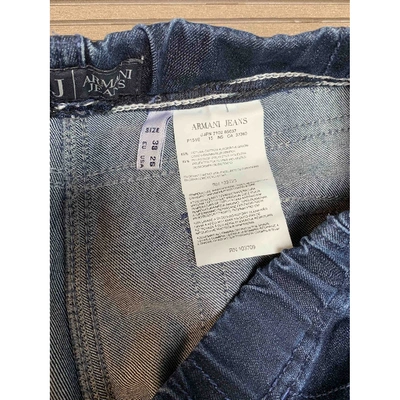 Pre-owned Armani Jeans Blue Cotton Trousers