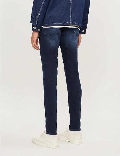 Shop 7 For All Mankind Ronnie Luxe Performance Skinny-fit Jeans In Dark+blue