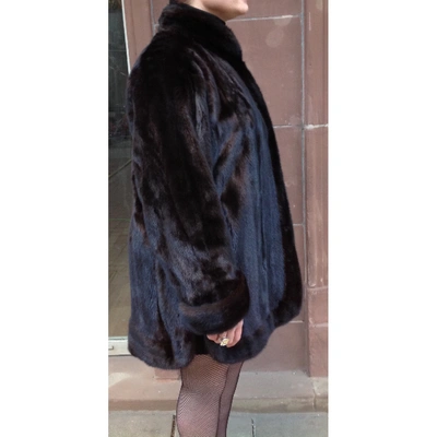 Pre-owned Saint Laurent Black Mink Coat