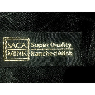 Pre-owned Saint Laurent Black Mink Coat