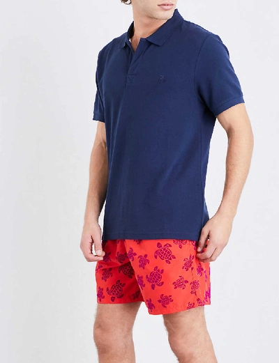 Shop Vilebrequin Palatin Cotton-piqué Polo Shirt In Navy