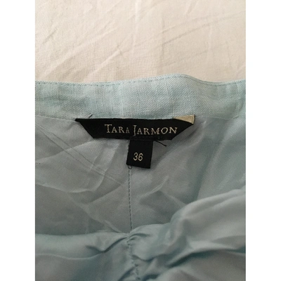 Pre-owned Tara Jarmon Linen Camisole In Turquoise