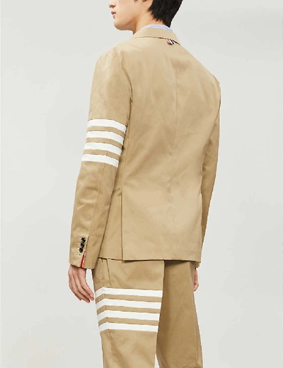 Shop Thom Browne Single-breasted Slim-fit Cotton-twill Blazer In Camel