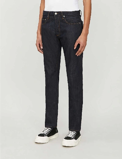 Sandro Wool Blend Formal Night Suit Pants In Raw Denim (black)