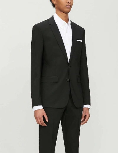 Shop Sandro Slim-fit Wool-blend Blazer