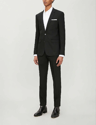 Shop Sandro Slim-fit Wool-blend Blazer