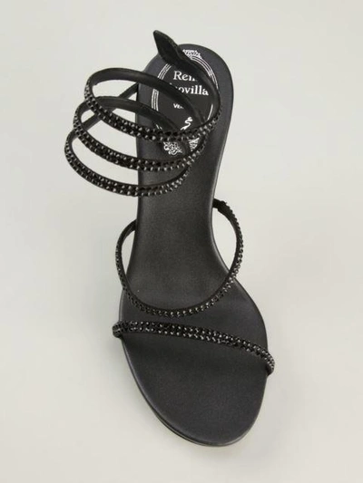 Shop René Caovilla Embellished Stiletto Sandals