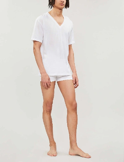 Hanro Cotton Pure V-neck T-shirt In White