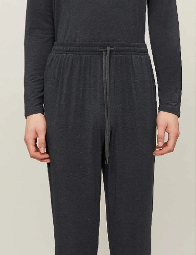 Shop Derek Rose Marlowe Stretch-jersey Pyjama Bottoms In Grey Marl