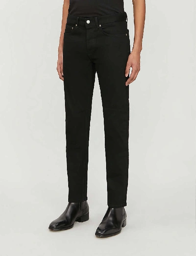 Sandro Mens Black Straight Slim-fit Jeans In Black