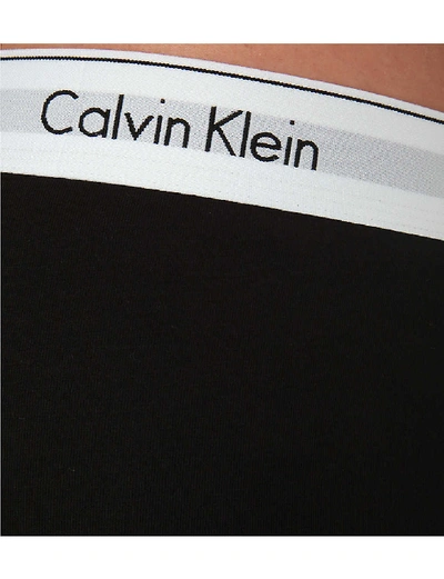 Shop Calvin Klein Pack Of Two Modern Essentials Modern-fit Stretch-cotton Briefs In Black Heather