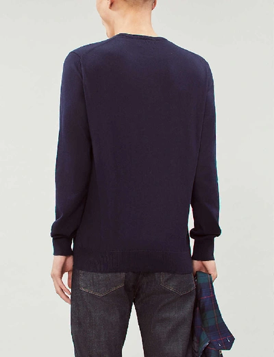 Polo Ralph Lauren Crewneck Cotton Jumper In Hunter Navy
