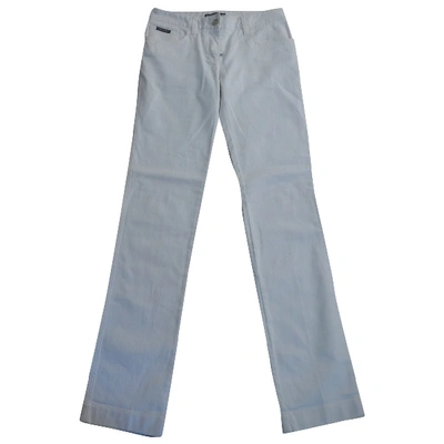 Pre-owned Dolce & Gabbana Straight Pants In White