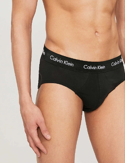 Shop Calvin Klein Men's Black Black Pack Of Three Classic Stretch-cotton Briefs