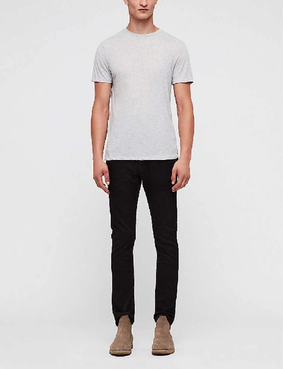 Shop Allsaints Men's Jet Black Rex Slim-fit Jeans