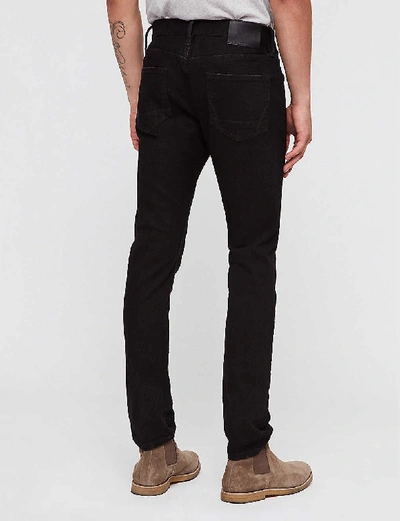 Shop Allsaints Men's Jet Black Rex Slim-fit Jeans